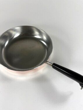 Vintage Revere Ware Clinton USA Copper Bottom Stainless Steel 9" Frying Pan MCM